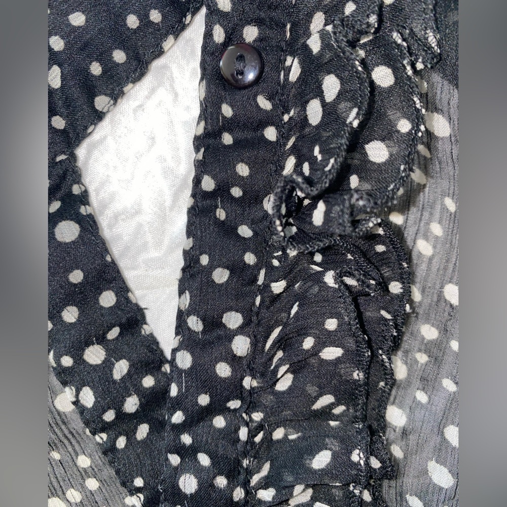 Passport Polka Dot Ruffle Button Up Sleeveless Bl… - image 7